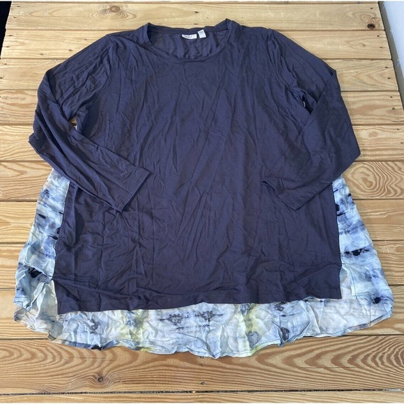 LOGO by Lori Goldstein Tops - NEW LOGO by Lori Goldstein Tie Dye Back Rayon 230 Top Size XL Women’s Gray